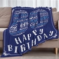 thumbnail image 5 of Yibo 70th Birthday Gifts for Men Blanket Flannel Soft and Comfortable Anti-static Bed Sofa Blanket, 5 of 7