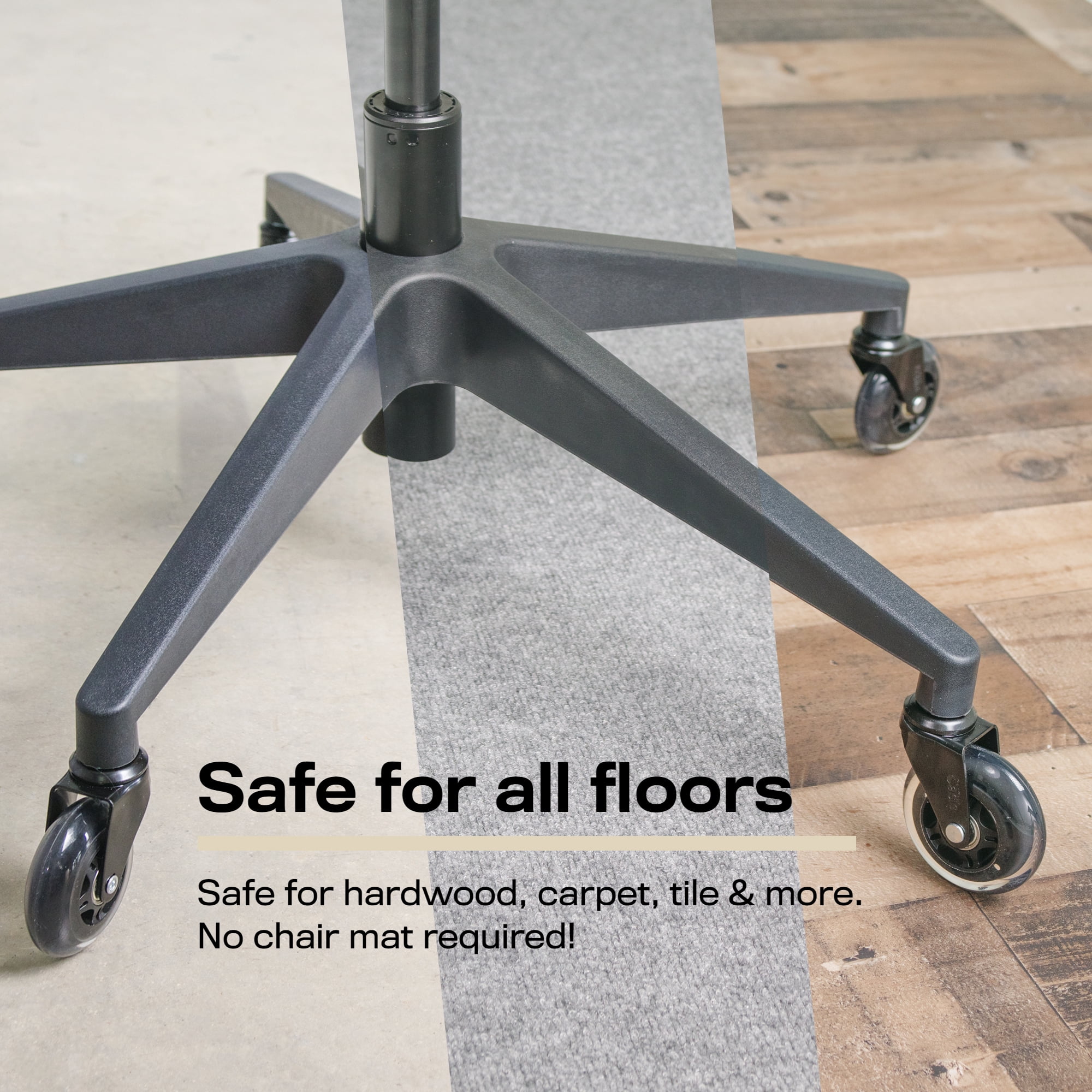The Office Oasis Original Rollerblade Office Chair Wheels (As Seen On PBS) - Set of 5 - Black