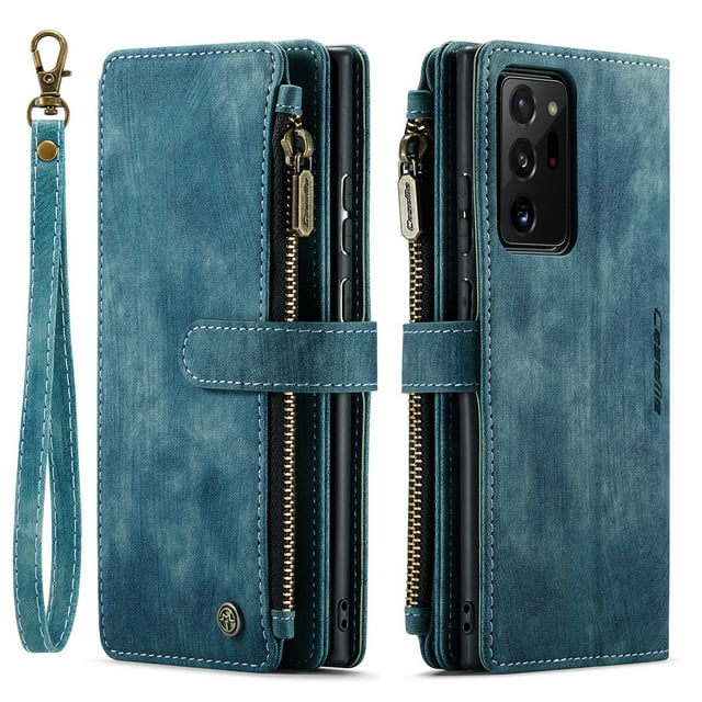 CaseMe For Samsung Galaxy Note 20 Ultra Note 10 Note 10 Plus Wallet Case, Leather Card Holder, Magnetic Kickstand & Zipper