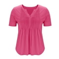 thumbnail image 5 of CaiJunJia Tops Womens Summer Tops Trendy Short Sleeve V Neck T Shirts Casual Dressy Loose Pleated Basic Tunic Blouse, 5 of 7