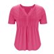 thumbnail image 5 of Camisas de Manga Corta para las Mujeres Casual Color Sólido Plisado V-Cuello Blusas, Moda Verano Top para Diario Y Fiesta, 5 of 7