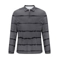 thumbnail image 5 of gbyLJF Men Casual Sweatshirts Quarter Zip Turn-down Collar Striped Printing Pullover Rugby Shirts Sports Long Sleeve Shirt, 5 of 5