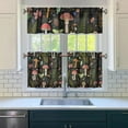 thumbnail image 5 of Colorful Mushroom Plants Kitchen Curtains and Valances Set-3 Piece Kitchen Curtains Sets with Valance for Windows Rod Pocket Machine Washable Kitchen Decor(54"x18"+2x27.5"x24"), 5 of 6