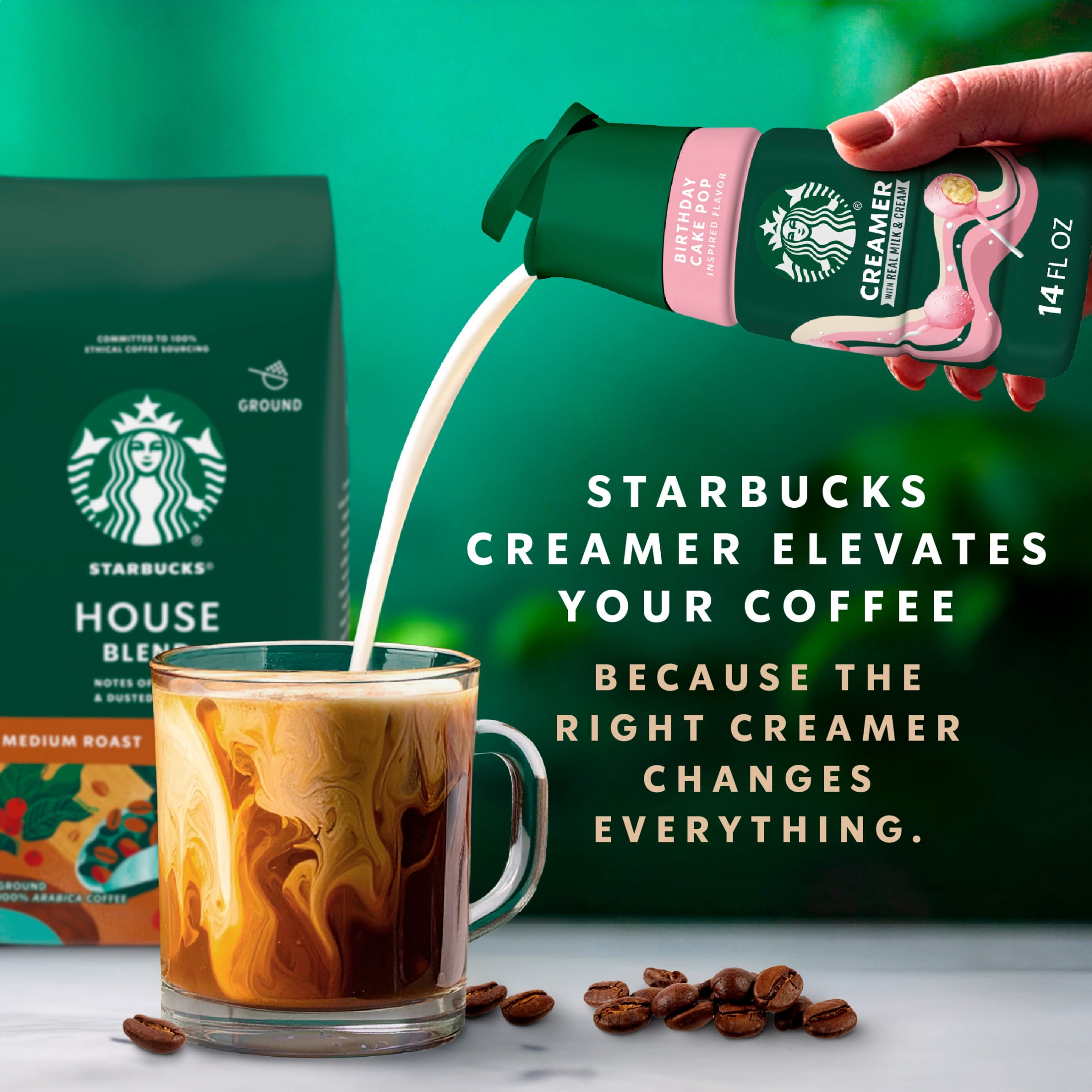 Starbucks Birthday Cake Pop Flavored Coffee Creamer, Liquid Creamer, Dairy Creamer 14 fl oz