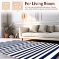thumbnail image 2 of Flatwoven High Traffic Area Rug, Linear Stripe, Non Slip, Stain Resistant, Washable Area Rugs for Living Room, Bedroom(Navy, 5X7), 2 of 8