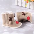 thumbnail image 2 of EeaseMX Zapatos navideños de algodón para bebé, con estampado de alce, botas cálidas de suela gruesa, antideslizantes, para invierno, de 0 a 12 meses (talla 1, beige, 13 cm), 2 of 7