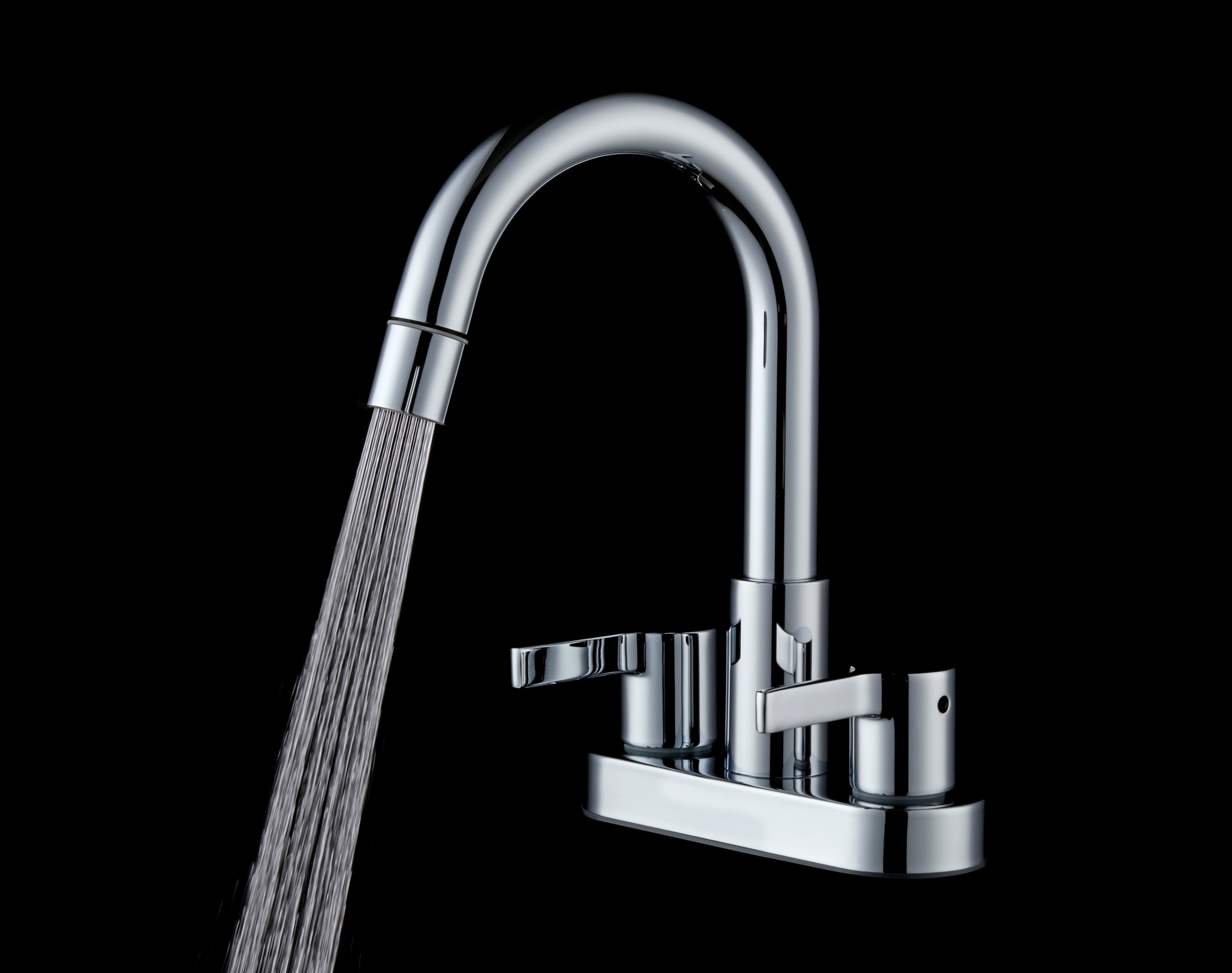 Better Homes & Gardens Clean Modern Chrome 4" Centerset Bathroom Faucet with Pull-Down Sprayer