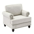 thumbnail image 6 of Historyli Go5H Modern Chenille Single Sofa With Nails And Armrests, High Elastic Sponges Upholstered Sofa Chair For Living Room, Office, Bedroom, 37.2x33.07x35.43in, 6 of 7