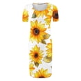 thumbnail image 4 of yoeyez Robe de Maternité Grande Taille pour Femmes à Manches Courtes, Col Rond, Imprimé Floral, Robe Soleil, Robe d'Allaitement de Maternité, Vêtements de Grossesse Grande Taille en Liquidation Multicolore,P, 4 of 6