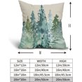 thumbnail image 5 of Winter Watercolor Tree Pillow Covers 16x16 Set of 2 Blue Green Rustic Style Nature Forest Print Decorative Throw Pillows Outdoor Christmas Themed Square Linen Cushion Case for Home Sofa Couch Bed, 5 of 6