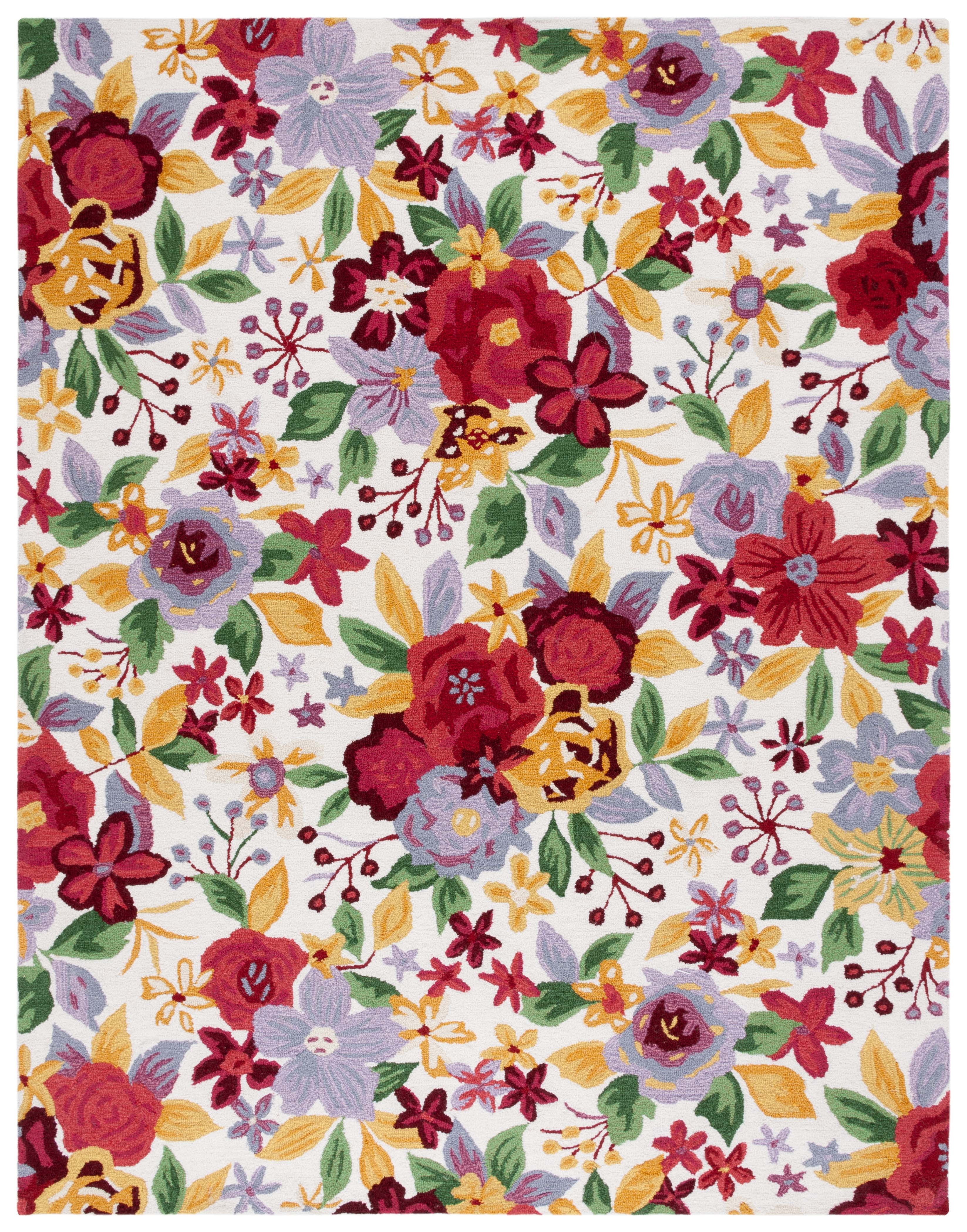 Safavieh Easy Care Alana Floral Area Rug, Ivory/Red, 8' x 10'