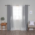 thumbnail image 5 of Aurora Home  Mix & Match Sheer Damask & Blackout Grommet Curtains Dark Grey 96 96 Inches, 5 of 5