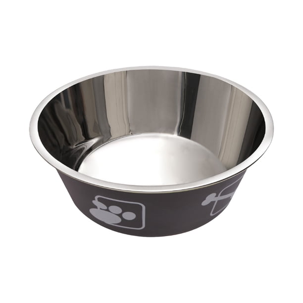 Comedero para perros de acero inoxidable: doble pared aislante, base de goma antideslizante, inoxidable, para comida/agua, perros pequeños y medianos