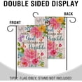 thumbnail image 4 of with God all Things are Possible Spring Home Decorative Garden Flag, Summer House Yard Religious Outdoor Peony Flower, Fall Inspirational Butterfly Faith Outside Farmhouse Small Decor 12.5 x 18, 4 of 6