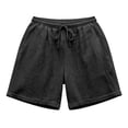 thumbnail image 5 of CHGBMOK Mens Solid Trendy Textured Shorts Elastic Waist Drawstring Casual Shorts Lightweight Breathable Summer Beach Shorts, 5 of 5
