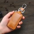thumbnail image 2 of Bolso de cuero para llaves de vehículo motorizado, estilo retro, para colgar en la cintura, para hombre, con capa de piel de vaca, 2 of 4