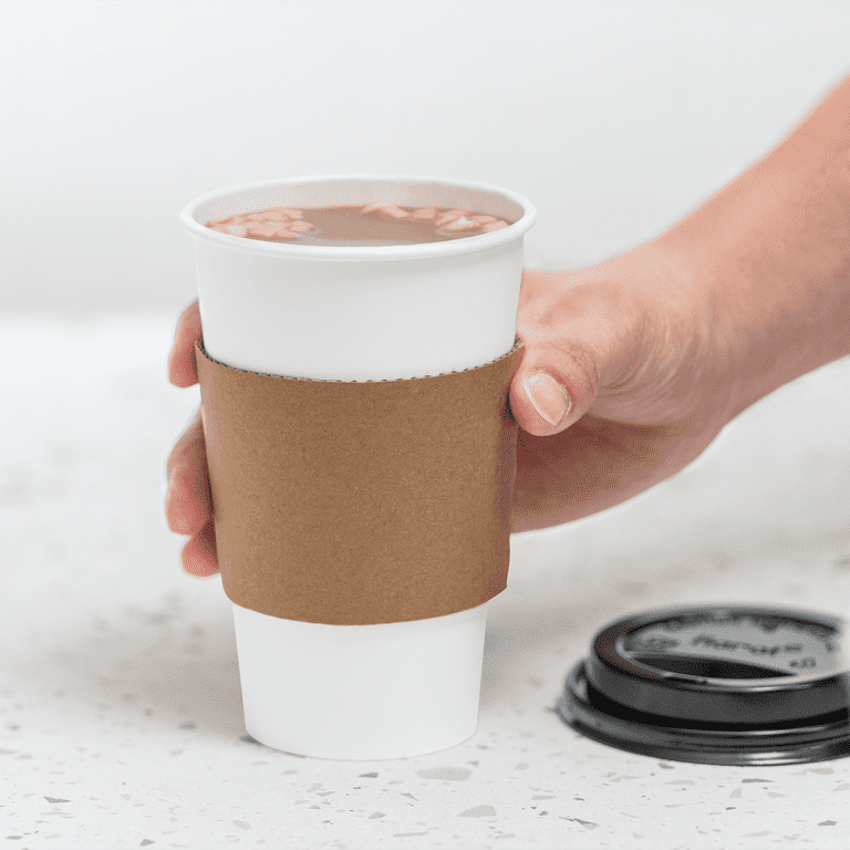 Lollicup Karat 16oz White Disposable Coffee Cups, Bulk Beverage Drink  Servers, Case of 1000 with Sleeves - Walmart.com