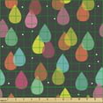thumbnail image 2 of Ambesonne Colorful Fabric by the Yard Upholstery, Abstract Raindrops Art, 1 Yard, Multicolor, 2 of 5