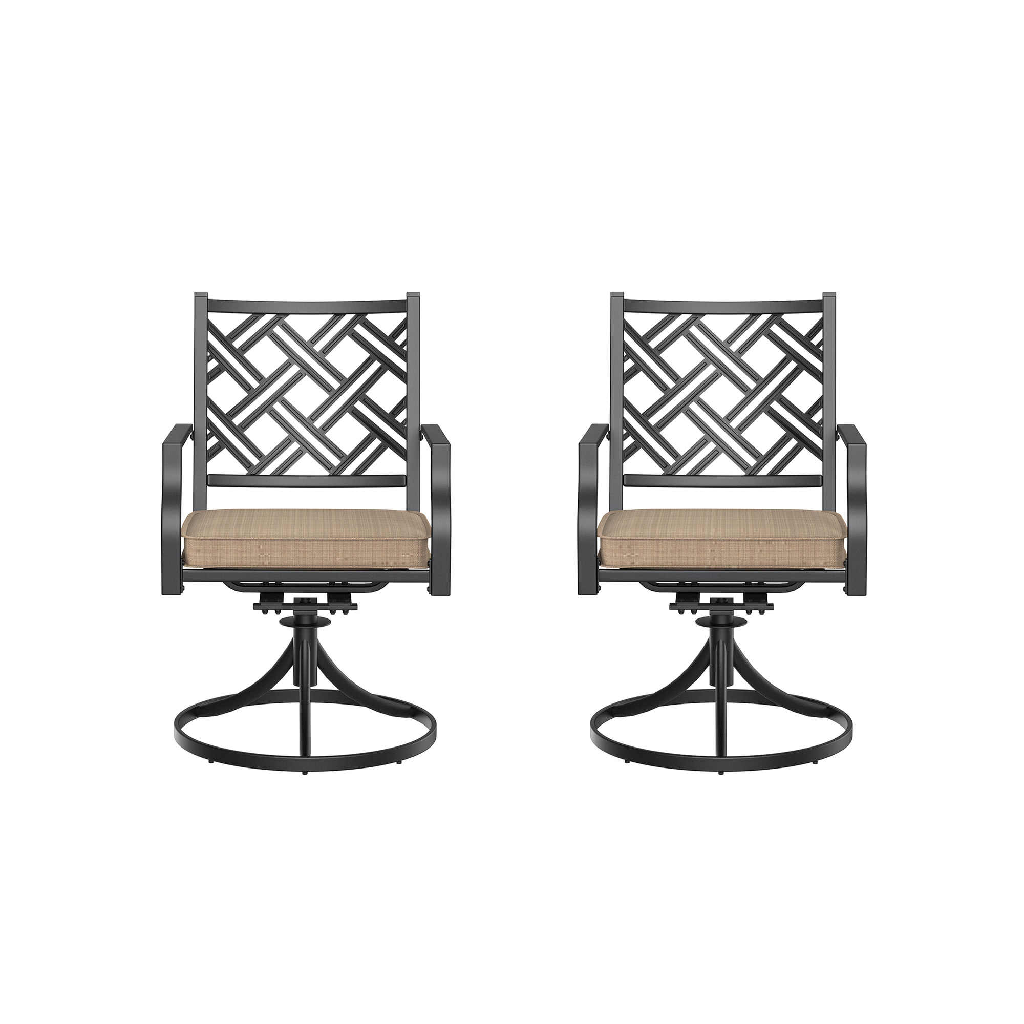 Outdoor Swivel Patio Chairs Set of 2 Dining Rocker Chair Support 300