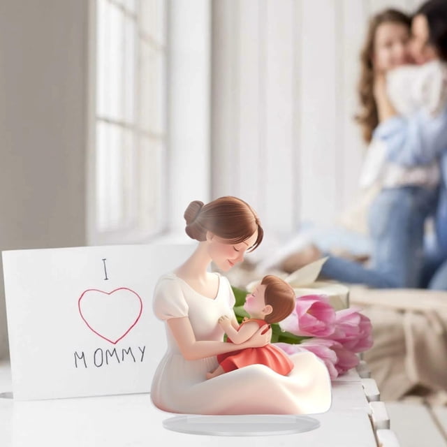 2d madre sosteniendo decoración de niños adorno creativo cartel de mesa acrílico placa de escritorio acrílico para la sala de estar de aniversario