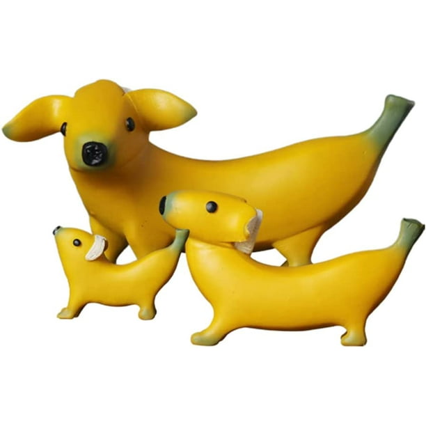Banana Dog Sculpture, Art Banana Dog Statue Ornaments A ThreeHeaded