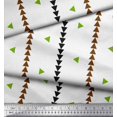 thumbnail image 2 of Soimoi Green Poly Georgette Fabric Geometric Triangle & Jamdani Print Fabric by the Yard 42 Inch Wide, 2 of 2