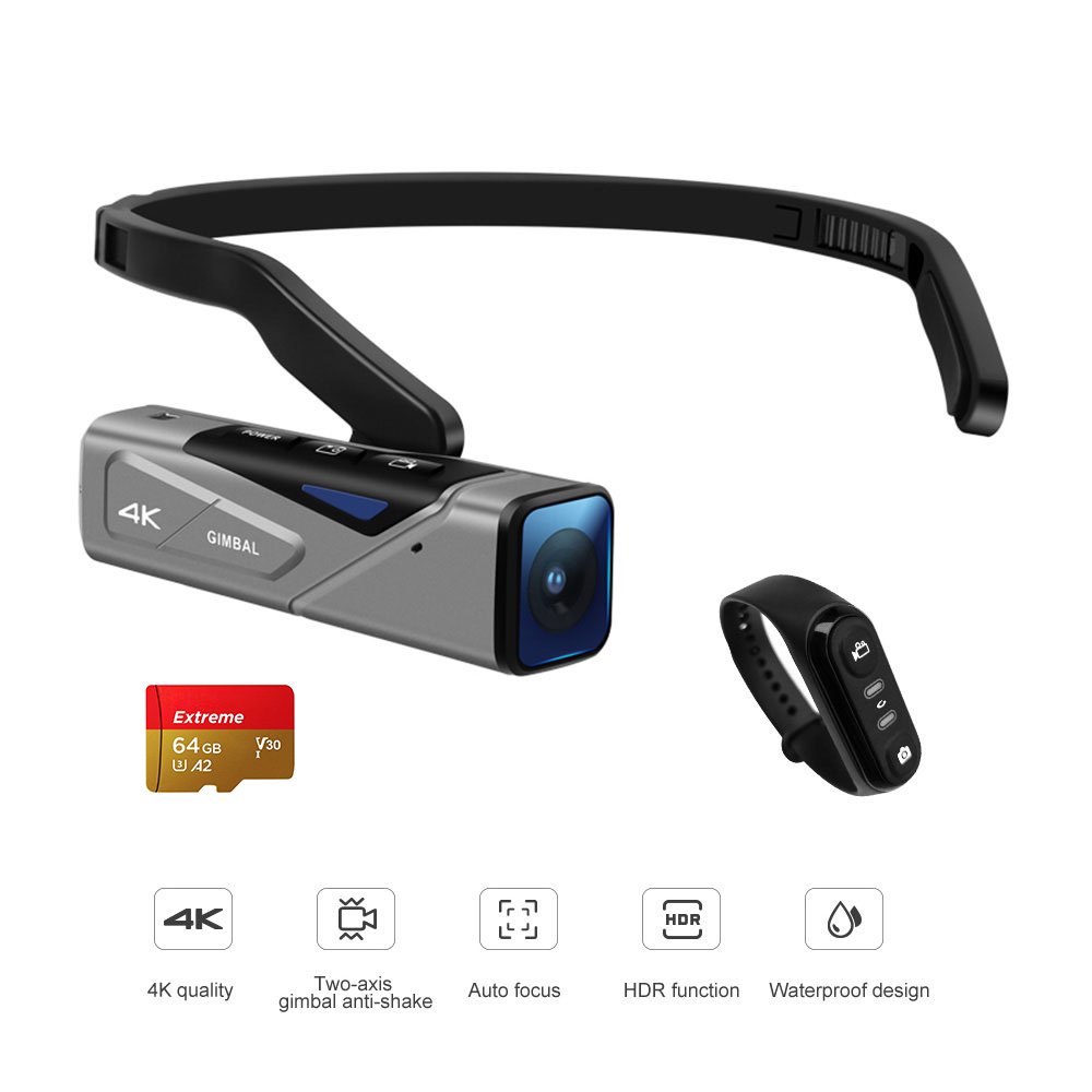 Camcorder,With Remote Camera First Person 4k 60fps Video Head 4k 60fps View Hands-free App Person View Hands-free Built-in 2- -shake Video Camera First Person View Dsfen Buzhi Bortt