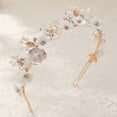 thumbnail image 5 of MIALLO Elegant White Polymer Clay Flower Headband With Gold Metal Leaf, Boho Bridal Hair Hoop for Wedding and Daily Look, 5 of 9