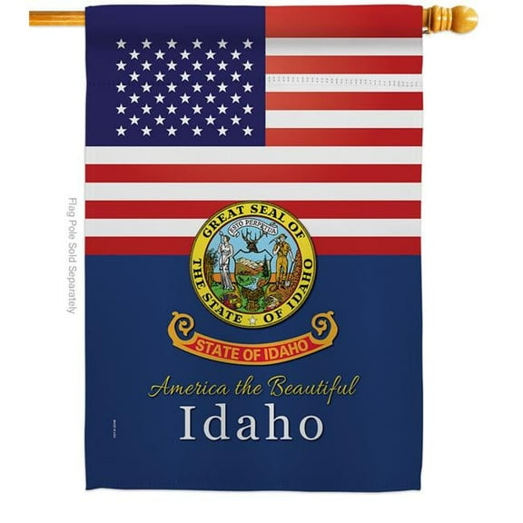 Americana Home & Garden H140564-BO 28 x 40 in. USA Idaho American State Vertical House Flag with Double-Sided Decorative Banner Garden Yard Gift