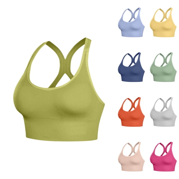 Hvyesh High Impact Cross Back Sports Bra Women Plus Size Workout Yoga Sports Bras Wireless Support Tank Tops