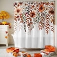thumbnail image 3 of Shower Curtain 72"W x 96"L Thanksgiving Fall Rustic Flowers Leaves Fabric Shower Curtains Set with Hooks Water Repellent Bathroom Curtains Machine Washable Bathroom Accessories, 3 of 6