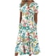 thumbnail image 1 of Puntoco Vestido De Manga Corta Con Cuello En V, Casual De Verano Para Mujer Con Botones Estampados, Bolsillos Y Dobladillo Grande Verde Menta M, 1 of 4