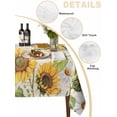 thumbnail image 5 of Yellow Sunflowers Suqare Tablecloth - 60 x 60 Inch, Country Farm Butterfly Flower Light Beige Waterproof & StainResistant Tablecloth, Washable Oil-proof Table Cover for Dining/Party/Wedding/Buffet, 5 of 9