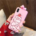 thumbnail image 5 of Piglet Phone Case Compatible with iPhone XR, Cute 3D Cartoon Animal Soft Silicone Protective Case for Girls Women (Strawberry Piglet, iPhone XR), 5 of 14