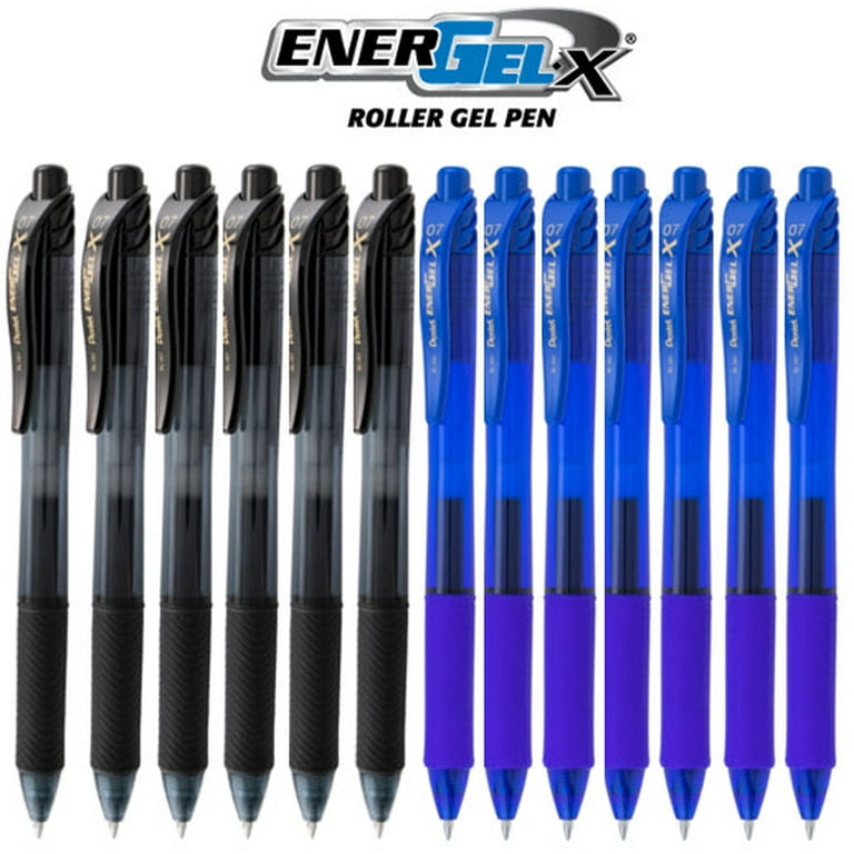 Pentel EnerGel X Retractable Liquid Gel Pen, 0.7mm, 12 Pack, 6