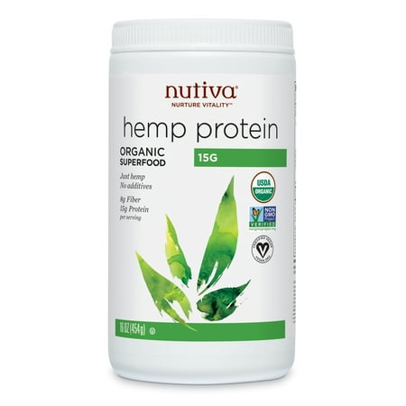 Nutiva Organic Hemp Protein Powder, Unflavored, 15g Protein, 1.0lb,