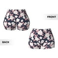 thumbnail image 5 of Fotbe Leaves Flower Seamless Shorts, Womens Workout Shorts High Waist Stretch Booty Short for Gym/Yoga/Running/Biking-X-Large, 5 of 9
