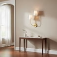 thumbnail image 3 of 84260LCB Lark Cora - 10W 2 LED Large Right Wall Sconce-22 Inch Tall and 12.75 Inch Wide-Lacquered Brass Finish, 3 of 11