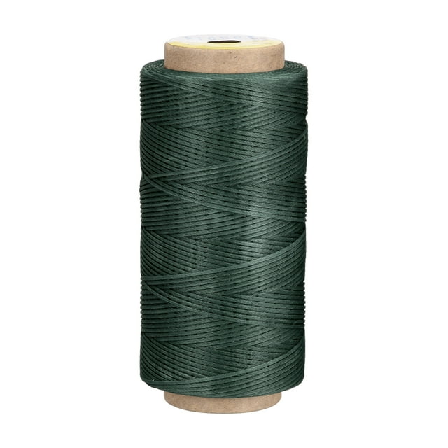 Unique Bargains Fil à Coudre en Cuir 186 Yards 210D/1mm Corde Cirée en Polyester, Vert Foncé