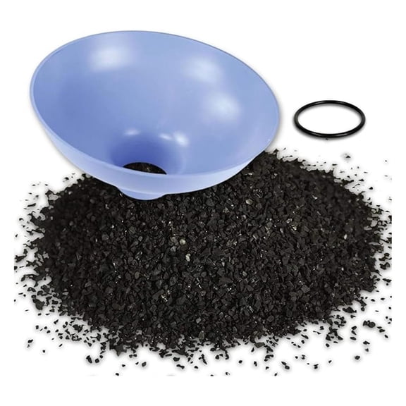 . - Activated Carbon Coconut Shell for Pelican PC600-R and Whole House Water Filter, Granular Carbon Media with Funnel, 15 lbs