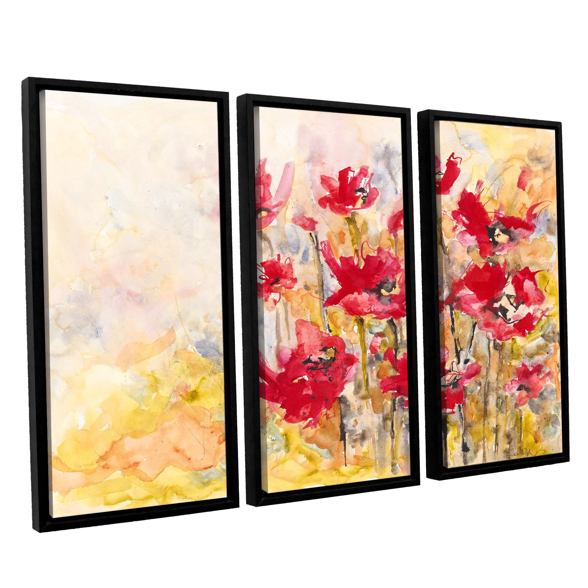 ArtWall Karin Johannesson "Wildflowers II" 3-Piece Floater Framed Canvas Set