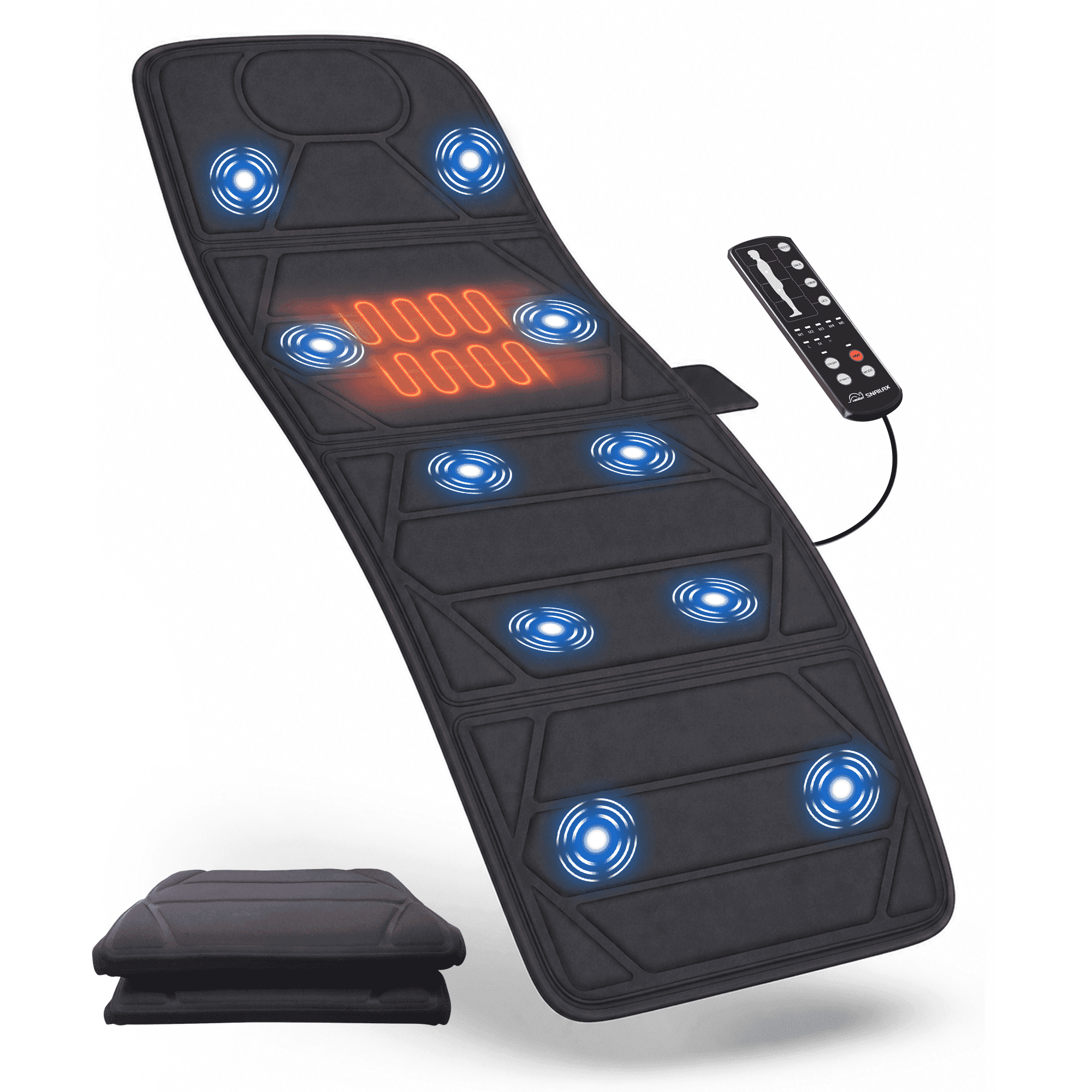 Snailax Full Body Massage Mat with Heat, Electric Massage Pad for Back Pain Relief