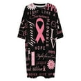 thumbnail image 4 of Breast Cancer Pink Ribbon Sleepshirts For Sleeping Travels Loose Sleepdress Pajama Dress Soft Nightdress Sleepwear, 4 of 7