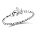 thumbnail image 1 of Star Rope Thin Thumb Sky Ring .925 Sterling Silver Band Jewelry Female Male Unisex Size 9, 1 of 4