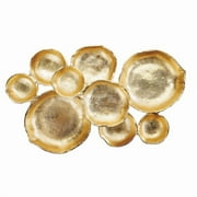 Gold Modular Bowl Set with Connecting Compartments,Irregular-Shaped Serving Platter for Parties,Food-Grade Metal and Dishwasher Safe,Space-Saving Centerpiece for Snacks,Dips,or Appetizers.