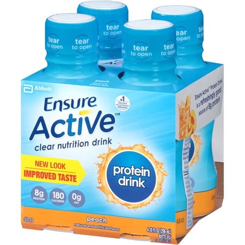 Ensure Active Protein, Peach, 10 Fl oz bottles, 4 Ct