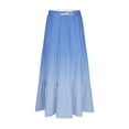 thumbnail image 5 of Women's Gradient Boho Flowy Midi Skirt Summer Casual Elastic High Waist Tiered Long Skirts with Pockets, 5 of 6