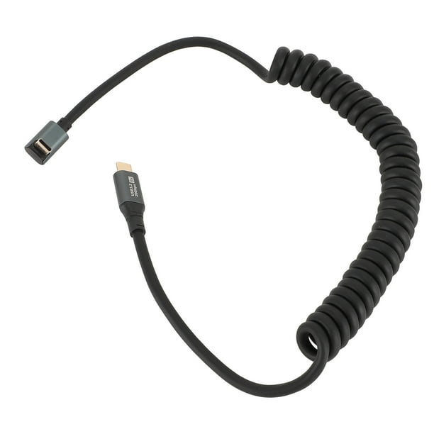Cable En Espiral De Resorte USB C A USB C, Cable De Carga De Datos De 20 Gbps 100 W 8 K 60 Hz Para Thunderbolt 3, Tableta OS, Computadora Portátil, Teléfono Móvil,