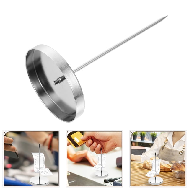 SEWACC Stainless Steel Bill Fork Receipt Holder for Home Use Efficient Organization Stylish Design Silver