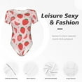 thumbnail image 6 of Fotbe Strawberry Women's Crew Neck Short Sleeves Bodysuit Tops Round Neck Slim Sleeveless Soft Comfortable Basic-XX-Large, 6 of 9